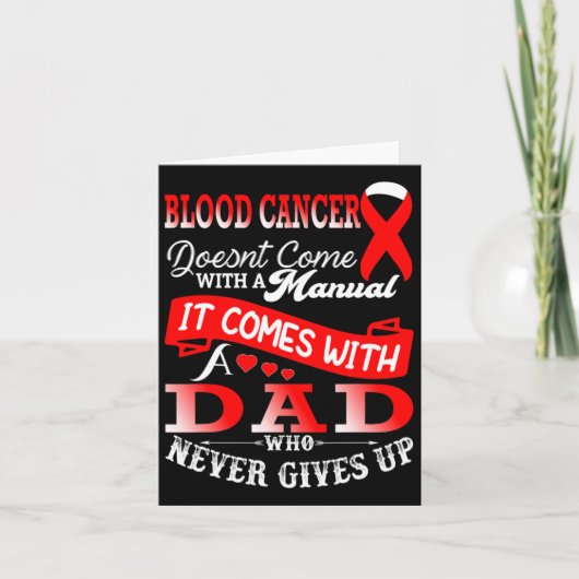 Blood Cancer Awareness Red Ribbon Dad Father Suppo カード (正面)