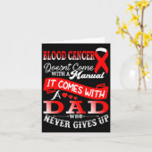 Blood Cancer Awareness Red Ribbon Dad Father Suppo カード (黄色い花)