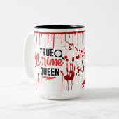 Blood Drops Blood Spatter True Crime Queen ツートーンマグカップ (正面左)