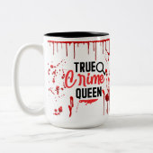 Blood Drops Blood Spatter True Crime Queen ツートーンマグカップ (左)