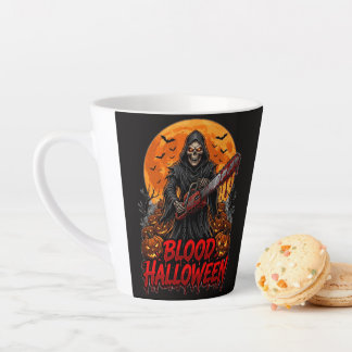 Blood Halloween Grim Reaper Chainsaw Pumpkin Hoodi カフェラテマグ