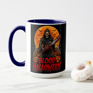 Blood Halloween Grim Reaper Chainsaw Pumpkin Hoodi マグカップ