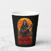 Blood Halloween Grim Reaper Chainsaw Pumpkin Hoodi 紙コップ (正面)