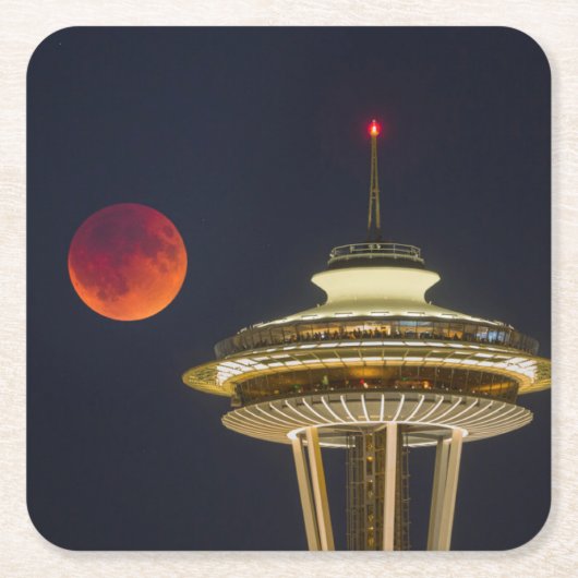 Blood Moon | シアトル スペースニードル スクエアペーパーコースター (正面)