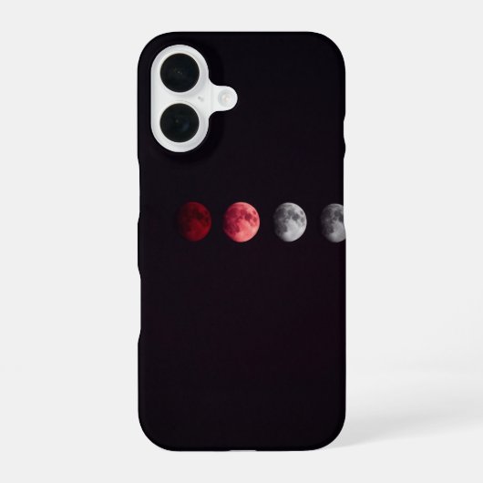 Blood Moon Phases Minimal Dark Case iPhone 16ケース (裏面)