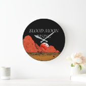 Blood Moon Risingデジタルアート ラージ壁時計 (ホーム)