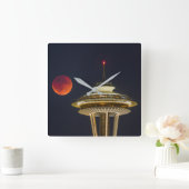 Blood Moon | Seattle Space Needle スクエア壁時計 (ホーム)