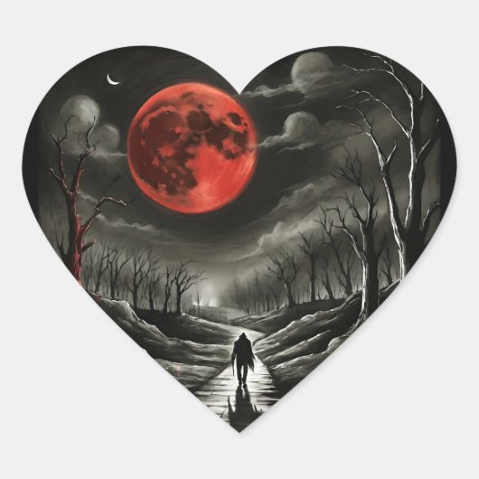 Blood moon Sticker ハートシール (正面)