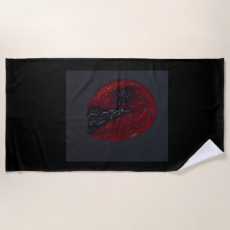 Blood Moonlit Night Beach Towel ビーチタオル