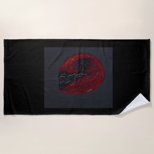 Blood Moonlit Night Beach Towel ビーチタオル (正面)