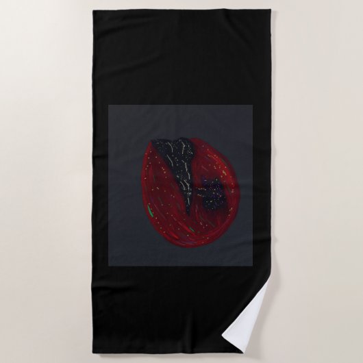 Blood Moonlit Night Beach Towel ビーチタオル (正面)
