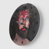 Blood of Christ Painting by Alfred Fox ラージ壁時計 (傾斜)