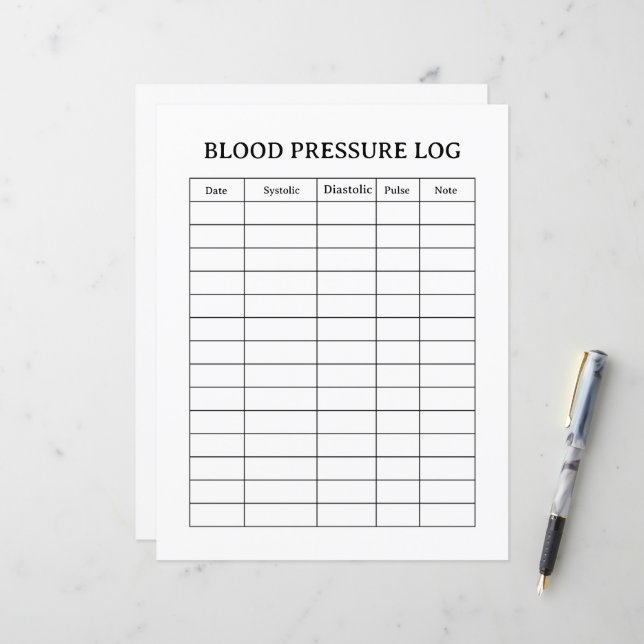 BLOOD PRESSURE LOG  (正面/裏面インサイチュ)