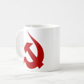 Blood Red厚い新ハンマー及び鎌のマグ コーヒーマグカップ (正面左)