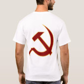 Blood Red及び金ゴールドのハンマー及び鎌クラシックなスタイル Tシャツ (裏面)