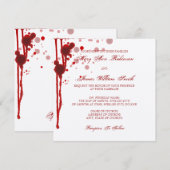 Blood Red吸血鬼のハロウィンの結婚式の偽造品 招待状 (正面/裏面)
