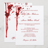 Blood Red吸血鬼のハロウィンの結婚式の偽造品 招待状 (正面/裏面)