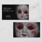 Blood Red目が付いている淡い色のな皮の人形 名刺 (正面/裏面)