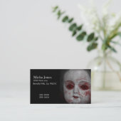 Blood Red目が付いている淡い色のな皮の人形 名刺 (スタンド正面)