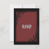 Blood Red GothicデザインRSVP with Entree Choice 出欠カード (裏面)