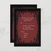 Blood Red GothicデザインRSVP with Entree Choice 出欠カード (正面/裏面)