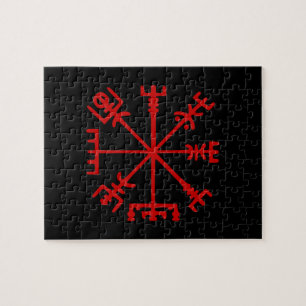 Blood Red Vegvísir (バイキングのコンパス) ジグソーパズル