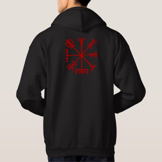 Blood Red Vegvísir (バイキングのコンパス) パーカ (裏面)