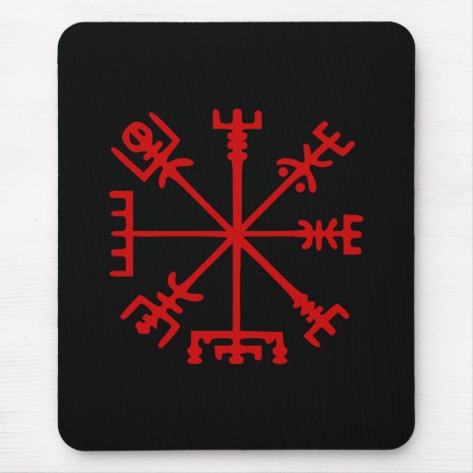 Blood Red Vegvísir (バイキングのコンパス) マウスパッド (正面)