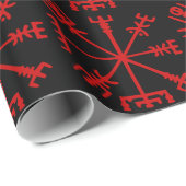 Blood Red Vegvísir (バイキングのコンパス) ラッピングペーパー (ロールコーナー)