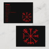 Blood Red Vegvísir (バイキングのコンパス) 名刺 (正面/裏面)