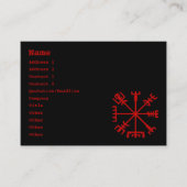 Blood Red Vegvísir (バイキングのコンパス) 名刺 (正面)