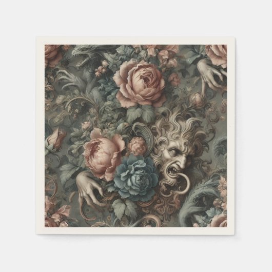 Blood Shadows Ritual – Gothic Victorian スタンダードカクテルナプキン (正面)