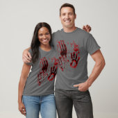 Blood Splatter Blood Stained Bloody Hand Print Zom Tシャツ (ユニセックス)