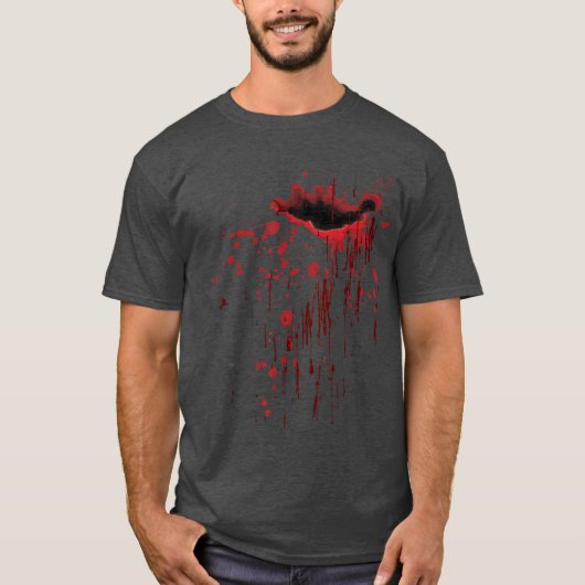 Blood Splatter Blood Stained Halloween Zombie vint Tシャツ (正面)