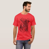 Blood Splatter Bloody Halloween Zombie Red Hand vi Tシャツ (正面フル)