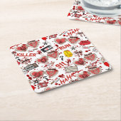 Blood Splatter Horror Movies Coasters スクエアペーパーコースター (アングル)