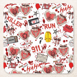Blood Splatter Horror Movies Coasters スクエアペーパーコースター