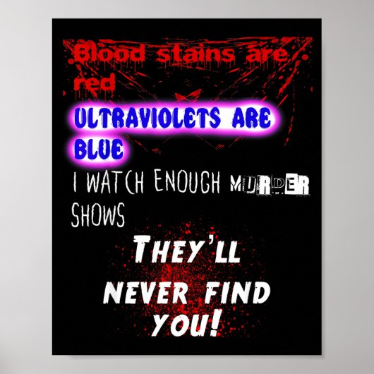 Blood Stains Are Red Ultraviolets Blue Theyll Neve ポスター (正面)