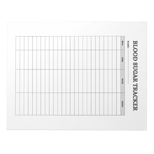 BLOOD SUGAR TRACKER ノートパッド (正面)