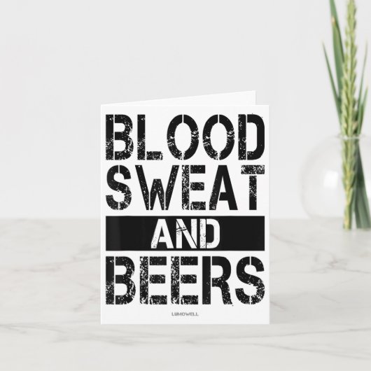 Blood Sweat And Beers - Fitness Gym Motivational S カード (正面)