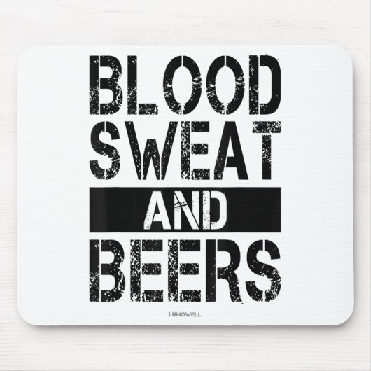 Blood Sweat And Beers - Fitness Gym Motivational S マウスパッド (正面)