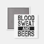 Blood Sweat And Beers - Fitness Gym Motivational S マグネット (正面/裏面)