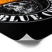 Blood Sweat Profanity Construction Worker Skull Bl ポスター (角)