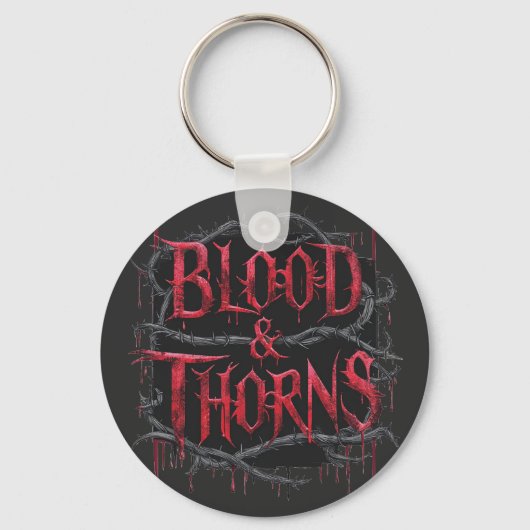Blood & Thorns Gothicデザイン – 暗く神経質 キーホルダー (正面)