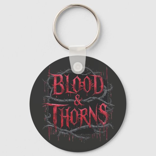 Blood & Thorns Gothicデザイン – 暗く神経質 キーホルダー (正面)
