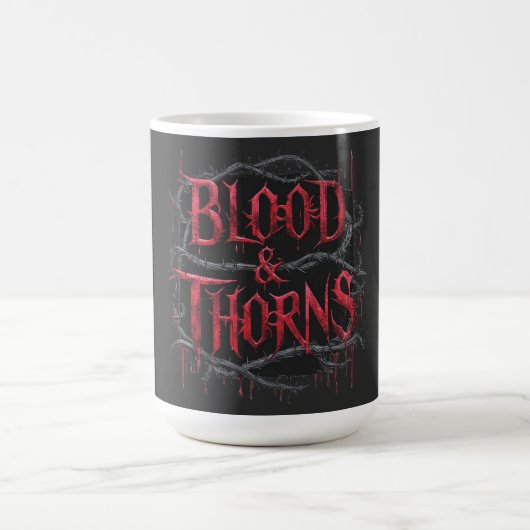 Blood & Thorns Gothicデザイン – 暗く神経質 コーヒーマグカップ (中央)
