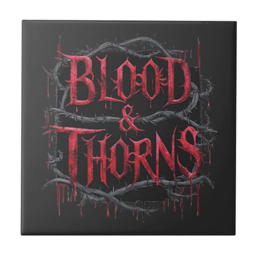 Blood & Thorns Gothicデザイン – 暗く神経質 タイル (正面)
