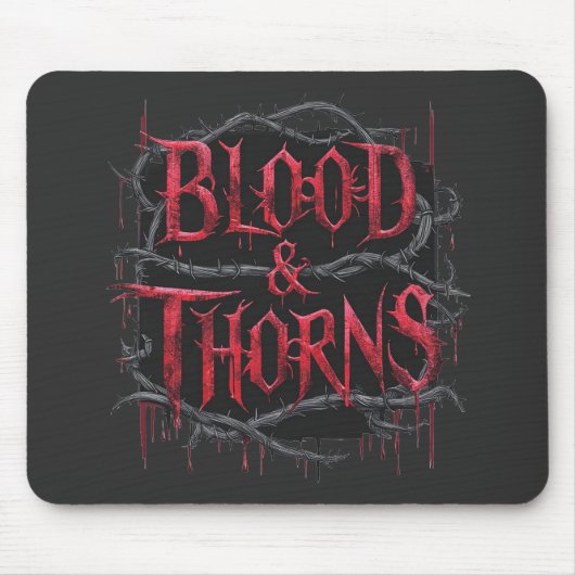 Blood & Thorns Gothicデザイン – 暗く神経質 マウスパッド (正面)