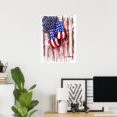 Blood、White、Blue (アメリカのボクシング伝統) ポスター (ホームオフィス)