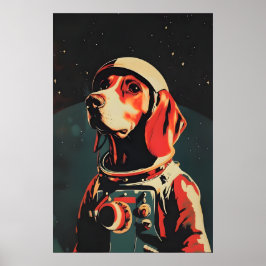 Bloodhound Astronaut Poster, Bloodhound Retro ポスター